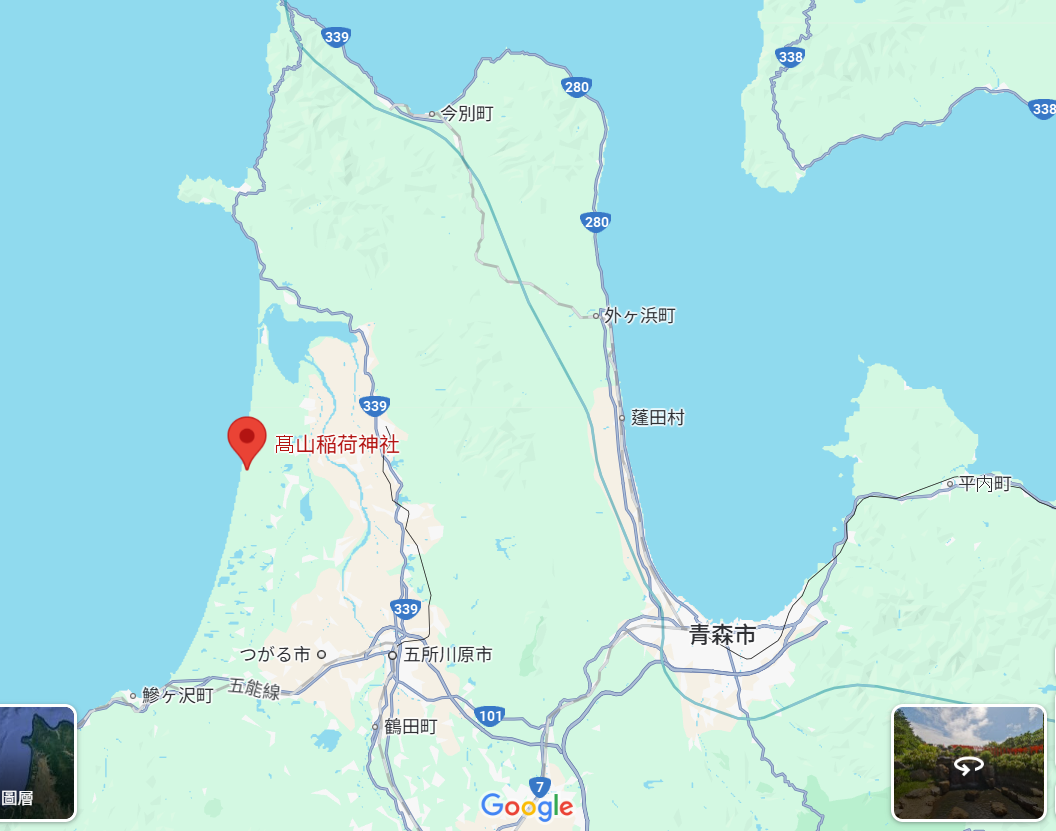 高山稻荷神社的地圖